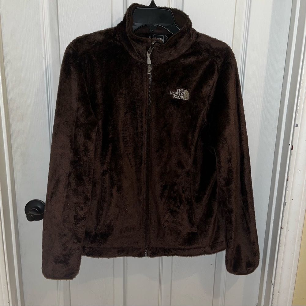 The North Face Brown Furry Zip Up Jacket